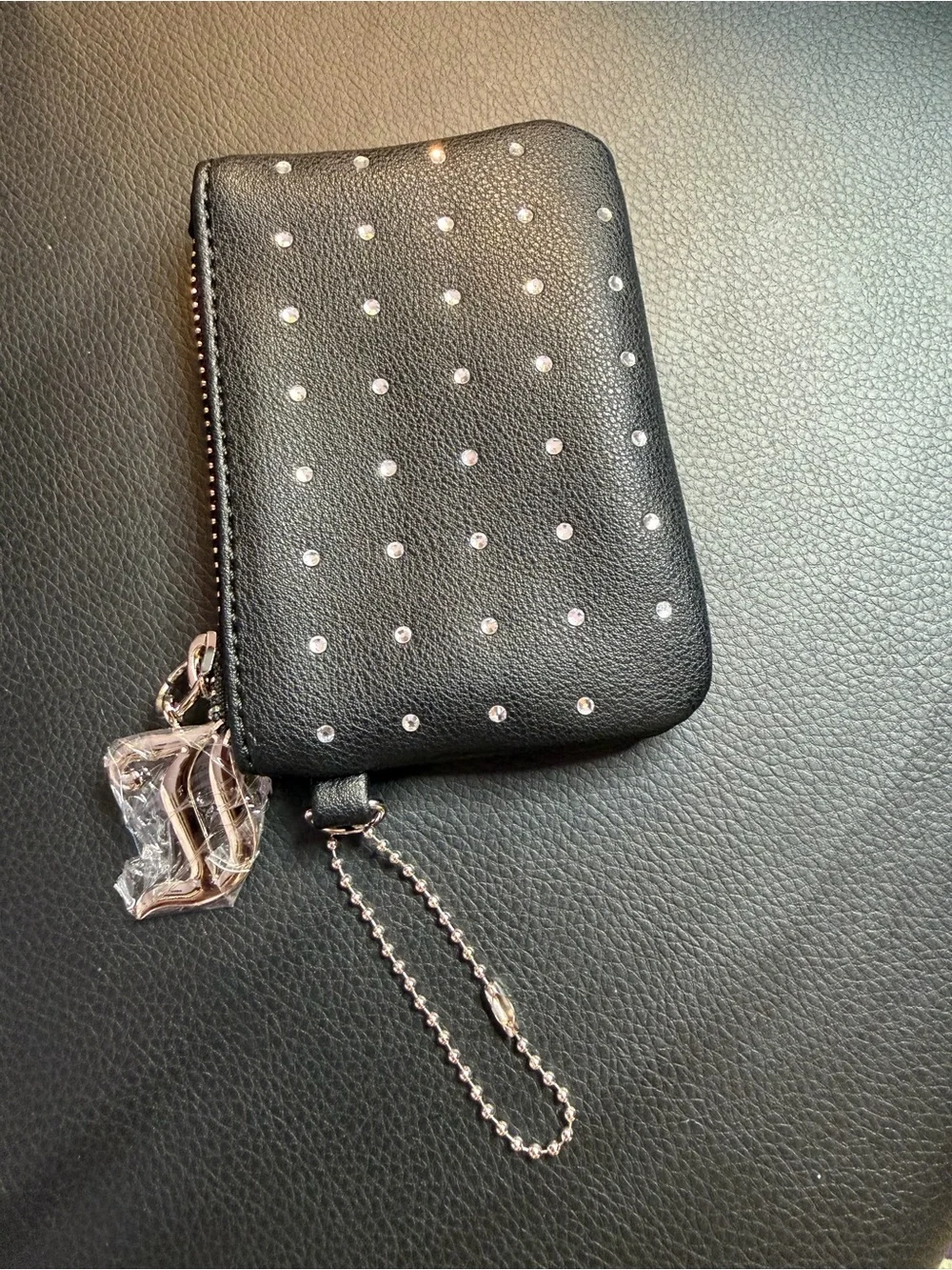 Juicy Couture Black Suede-Look Satchel with Crystal 'Juicy' Logo FINAL PRICE